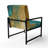 Golden Sunshine In Deep Blue Ocean Abstract - Upholstered Contemporary Arm Chair, Abstract Art Accent Chair-2084555798