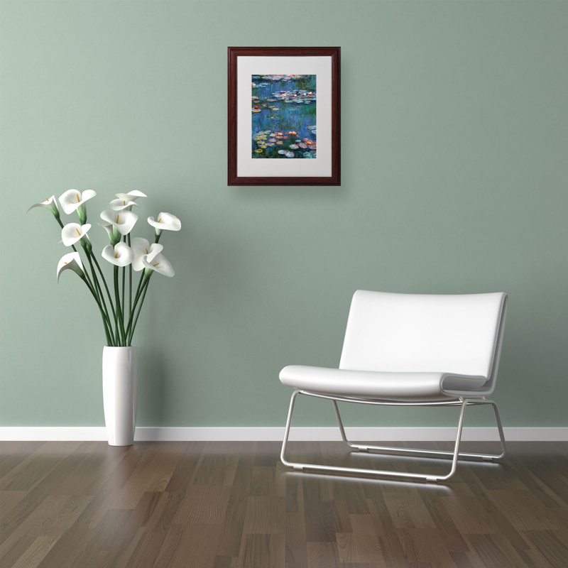 «Waterlilies Classic» par Claude Monet, reproduction d'art sur toile encadrée, H 20 po x l 16 po x P 0,5 po, Brun