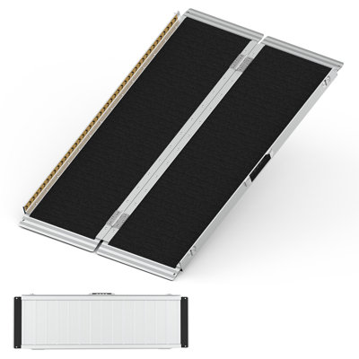 Premium Portable Wheelchair Ramp-800LBS Capacity, Non-Slip Aluminum Ramp With Handle For Homes, Cars, And Doorways