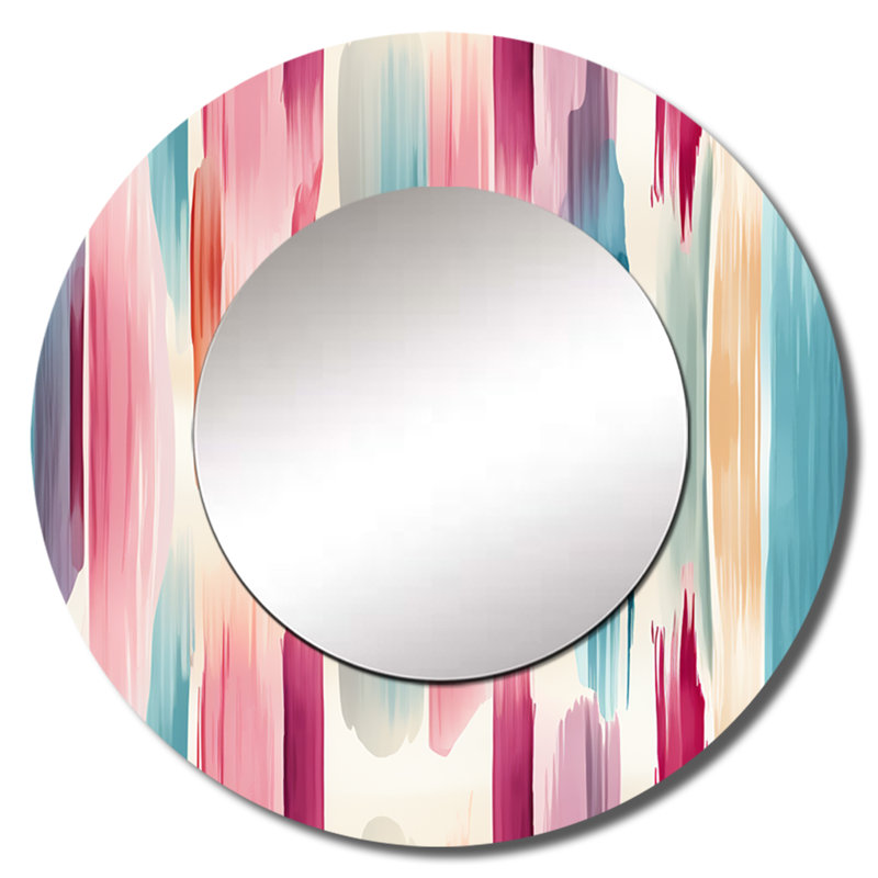 Motif de lignes bleues et roses, Bliss, 36 po x 36 po