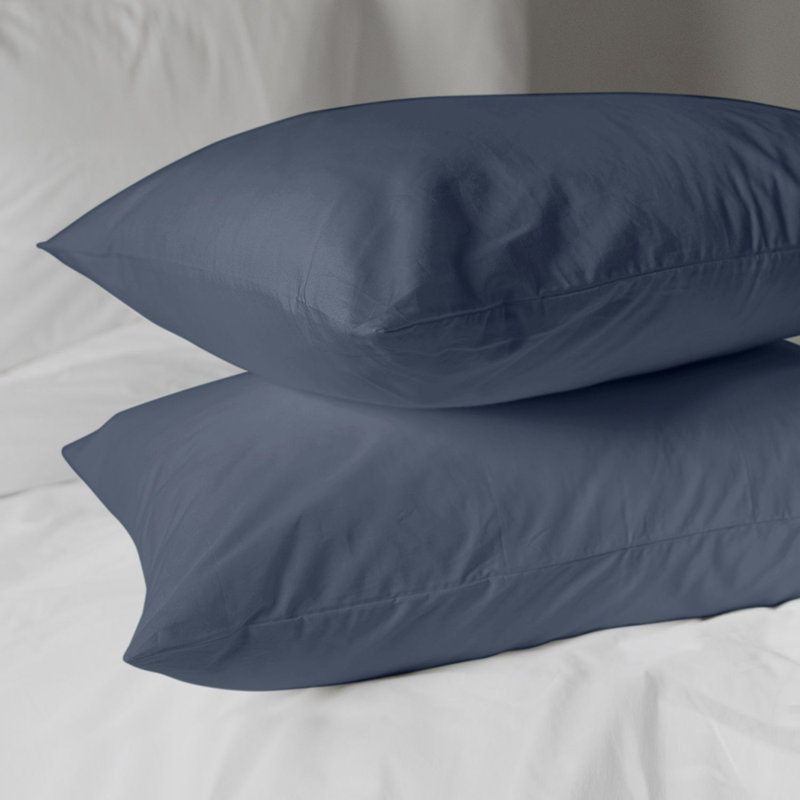 100% Cotton Percale - Set of 2, California King, Dark Navy