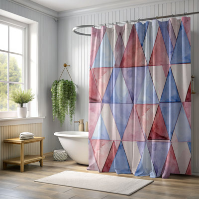 Motif géométrique discret - Rideau de douche Premium