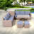 6-piece All Weather Pe Rattan Sofa Set With Adjustable Seat, Storage Box, Removable Covers And Tempered Glass Top Table