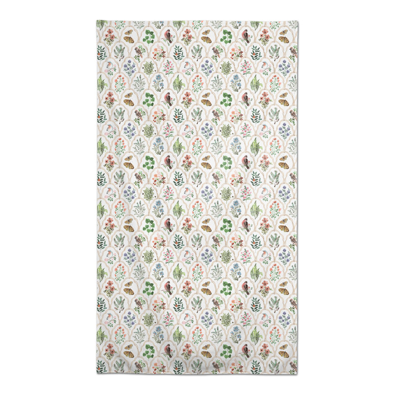 Nappe rectangulaire en polyester floral