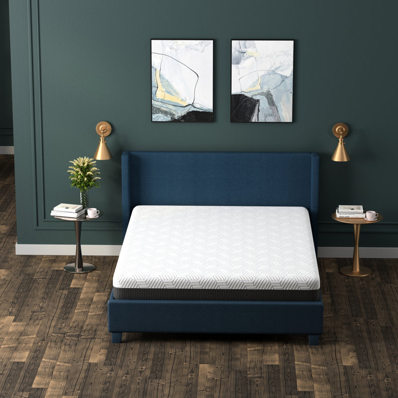 Matelas simple simple TG de 8 pouces avec placement de refroidissement à changement de phase, mousse à mémoire de forme I - 1 po, housse de base à densité de 3 po et 4 po, encoche ventilée