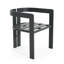 Chaise de patio d'extérieur en aluminium, ensemble de 2, finition noire avec coussin beige-129430130