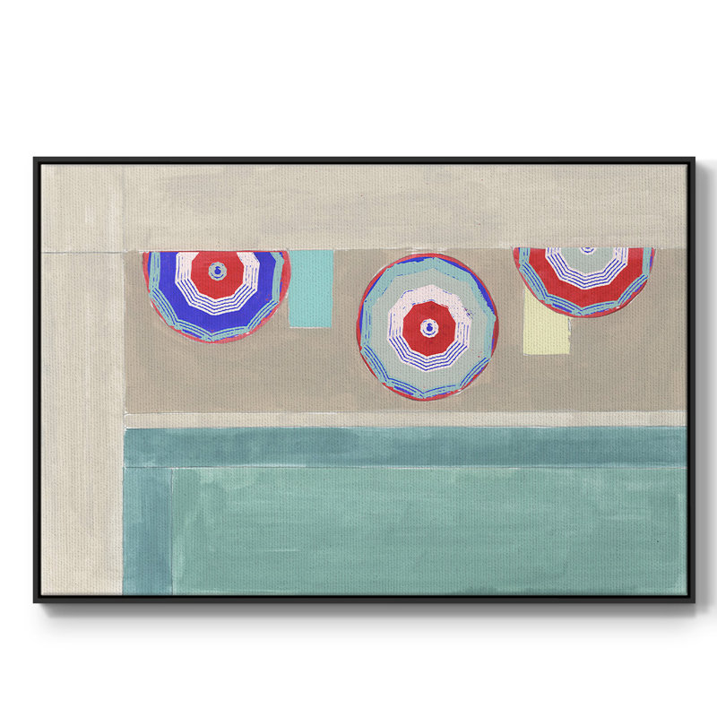 By The Pool II - Toile encadrée de qualité supérieure - prête à être accrochée, H 17 po x l 25 po x P 2 po