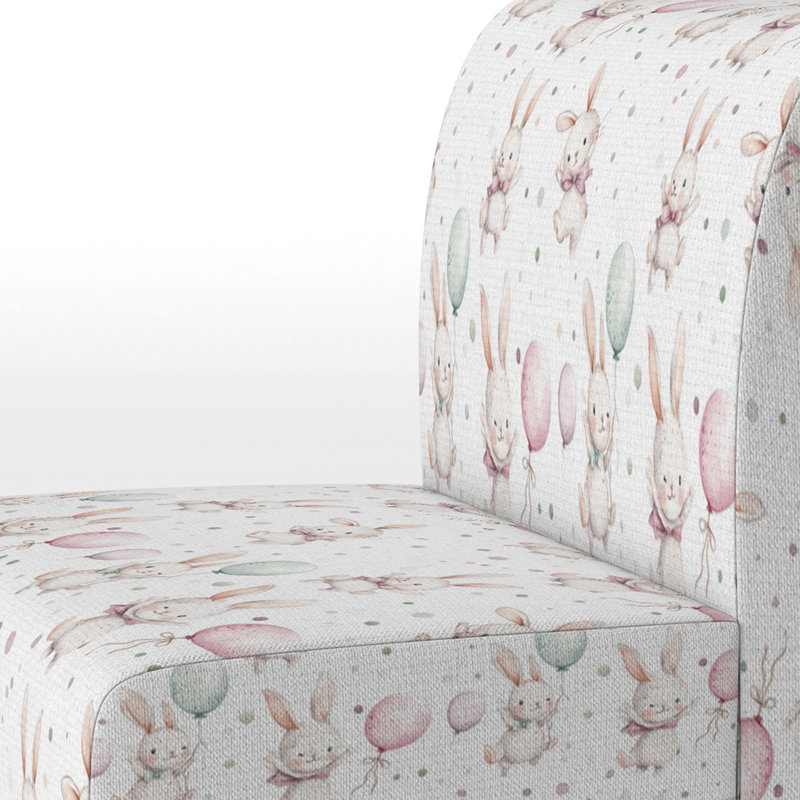 Fauteuil de chambre rose avec animaux, Pantoufle sans accoudoirs