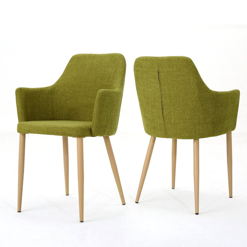 Dining Chair, Natural Walnut, Green