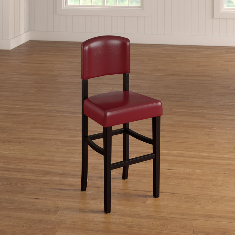 Barile Upholstered Counter/Bar Stool, Bar Stool (30" Seat Height), Red