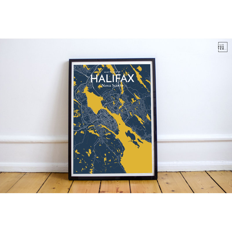 « halifax city map », reproduction d’impression sur affiche, H 20 po x l 16 po