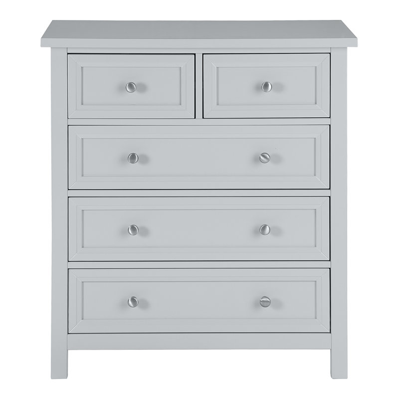 Jarin 84cm W 5 - Drawer Chest of Drawers, Grey