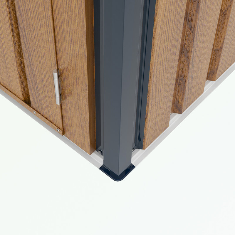 Remise de rangement en acier avec une porte verrouillable, Gris foncé