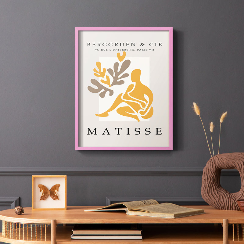 Matisse CDLxx III, reproduction encadrée - bois massif, Rose, H 10 po x l 8 po