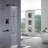 Single-Handle 3-Spray Square High Pressure Tub And Shower Faucet In Black (Valve Included)-103545286