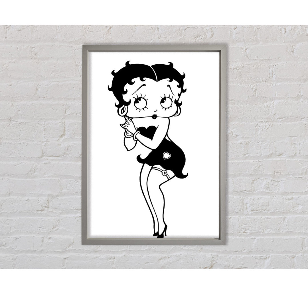 Betty Boop Love Heart - Einzelner Bilderrahmen Kunstdrucke auf Leinwand