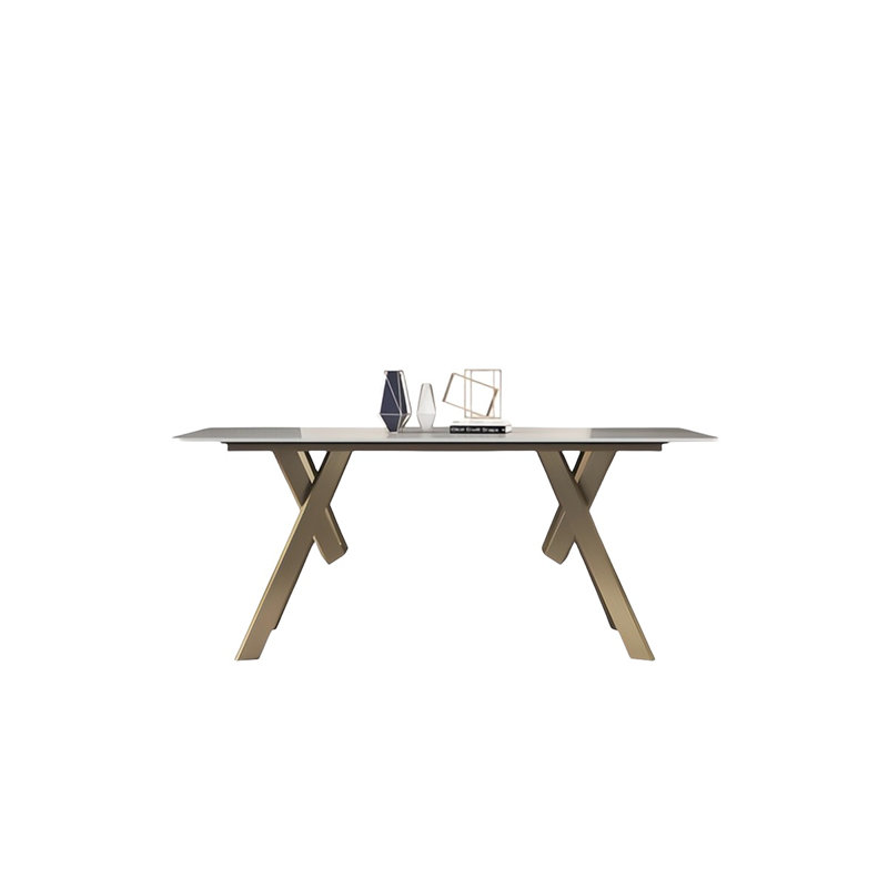 Simple Modern Rectangular Rock Slab Dining Table, 29.5”H x 63”L x 35.4”W