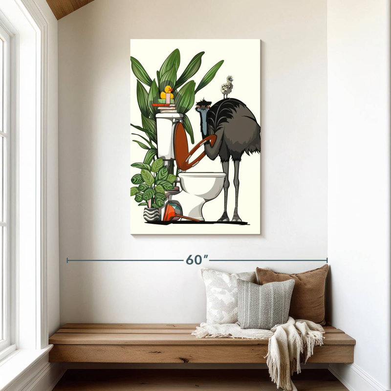Ketti Emu utilisant la toilette, H 45 po x l 30 po