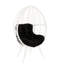 Blanc, tissu noir, chaise de patio confortable, structure en métal, sièges rembourrés de mousse, capacité de 220 lb, structure d'élévation de siège de 17 po, coussin, charge