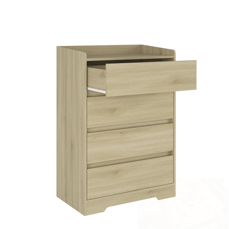 Commodes d'appoint à 4 tiroirs, Naturel