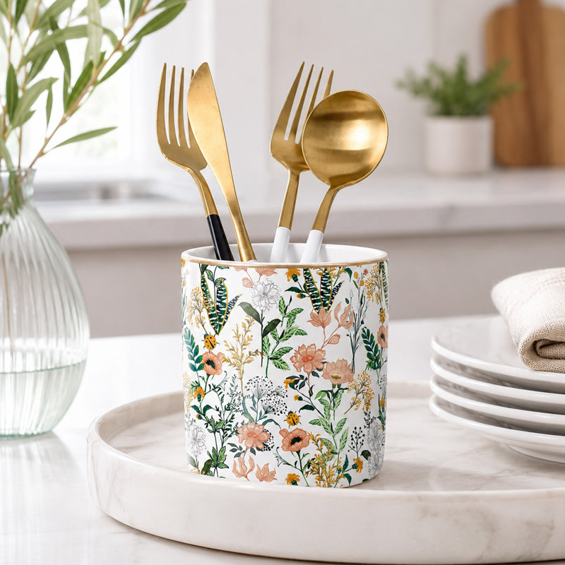 Porte-stylo en céramique pour rangement de bureau et brosse à maquillage