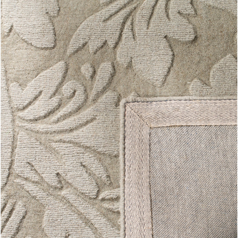 Tapis floral en laine tissé à la main Montreal, Rectangle 5 pi x 8 pi