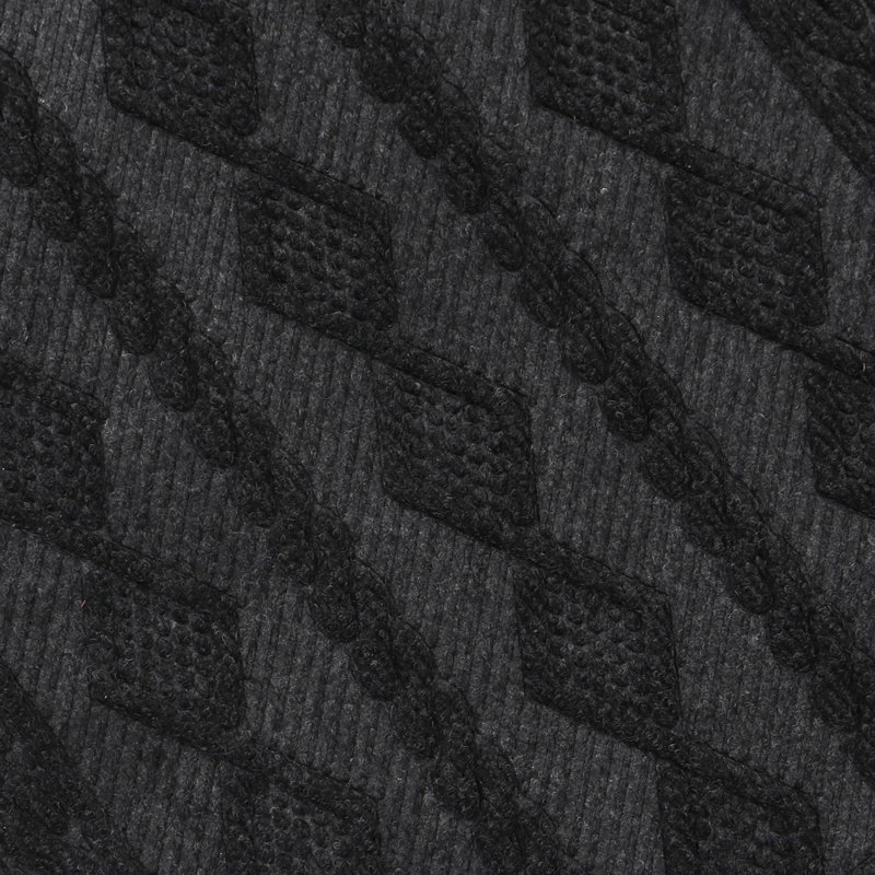 Non-Slip Geometric Outdoor Doormat, Charcoal, Rectangle W40 x L60 cm