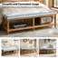 Banc de rangement en bois massif avec garniture cloutée Delfina-1088010638