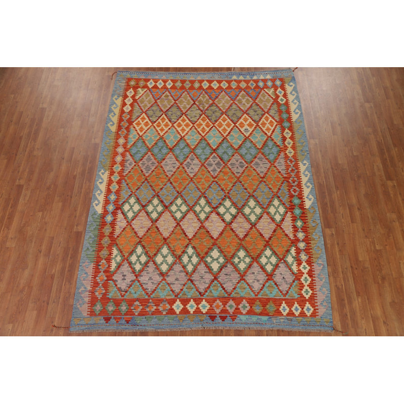 Tapis réversible en laine Kilim 7 x 10