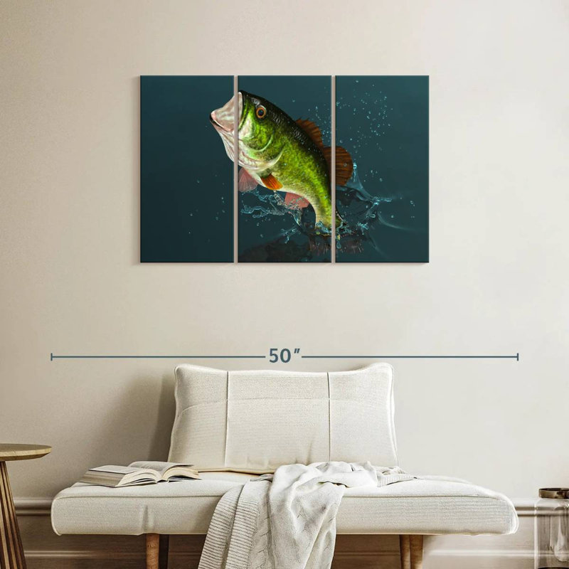 Jumping Large Mouth Bass, 24" H x 38" W