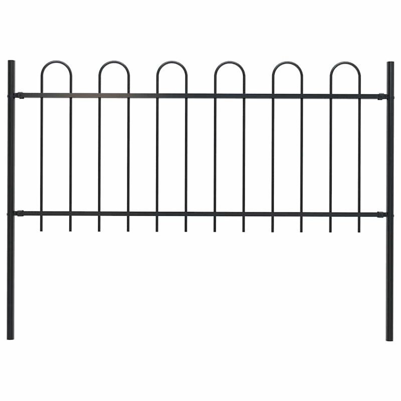 Cirincione Garden Fence with Hoop Top Steel, 130cm H x 180cm L