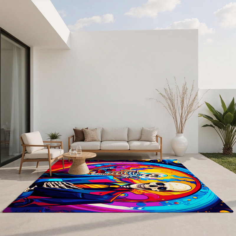 Tapis intérieur et extérieur Ecliptic Bloom, Rectangulaire 2 pi x 3 pi