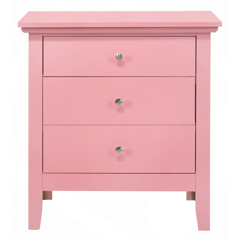 Table de chevet de charme avec rangement, Rose