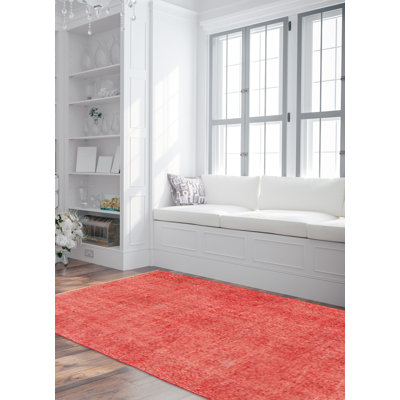 Tapis transitionnel de couleur rouge 3 pi 7 po x 6 pi 7 po