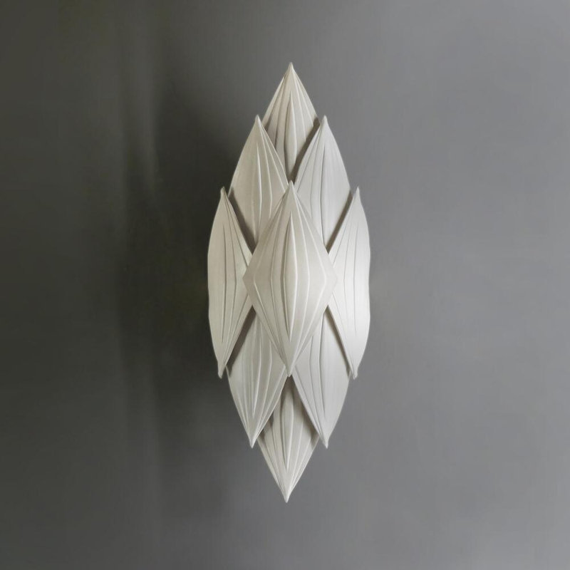 Xavier Clarisse Embossed Leather Wall Sconce, Bone