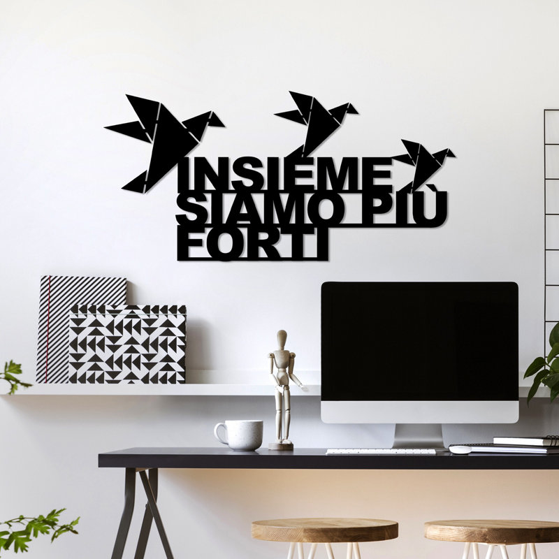 Elegant Black Decorative Metal Wall Accessory, 23.6 x 11.8 inches | 100% Metal Construction, Thickness: 0.06 inches | Stylish Home Decor for Modern Living Spaces, Durable and Eye-Catching Design