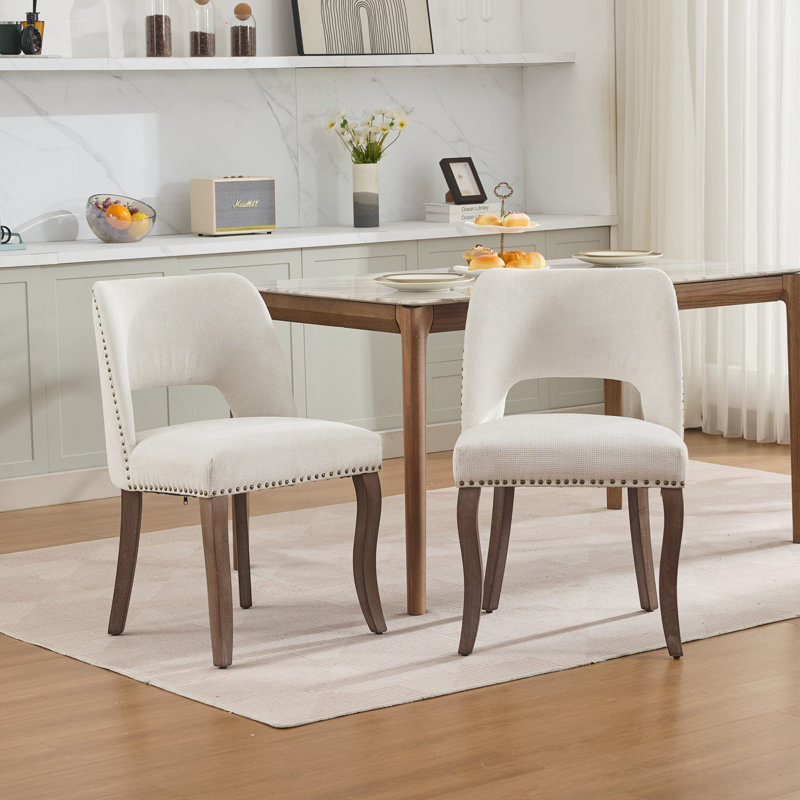 Ensemble de 2 chaises en bois, Beige