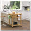33.25" Bamboo Kitchen Island Cart on Wheels