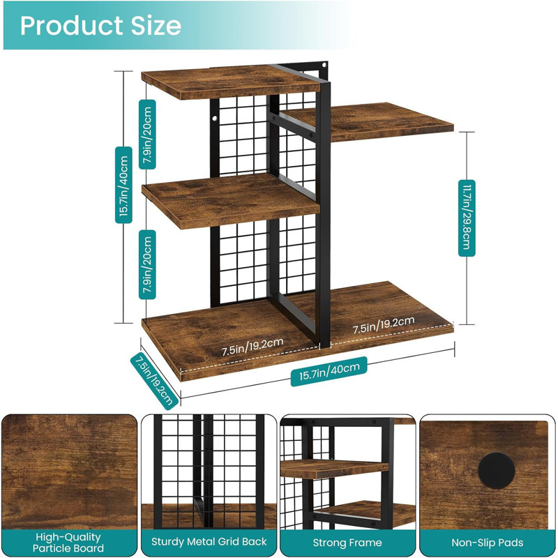 Desktop Shelf Organizer, Brown
