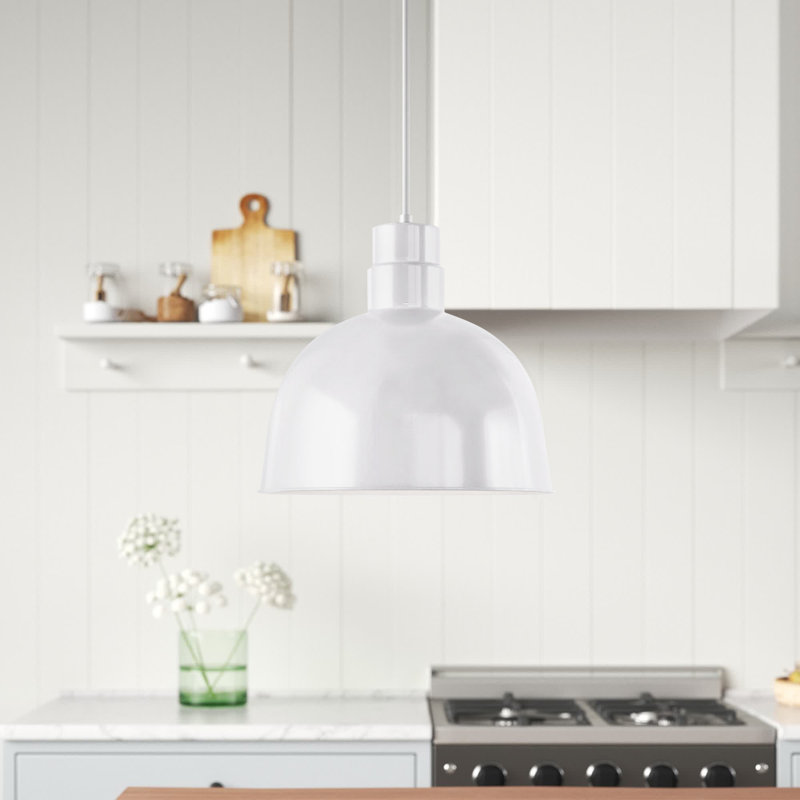 Helena 1 - Light Single Pendant, White, 11" H x 10" W x 10" D