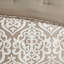 Édredon très grand 8 pièces brun clair / édredon - Magnifique médaillon, rembourrage, coussins décoratifs tissés texturés, 2 taies décoratives,