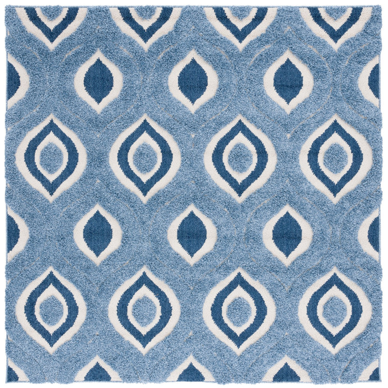 Florida Shag Performance Geometric Rug, Square 6'7"