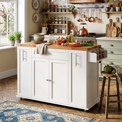 120 cm W Kitchen Island with Wheels