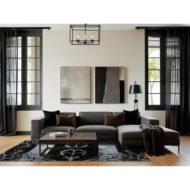 Black Dahlia Rug, Rectangle 8' x 10'