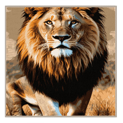 Washable African Lion Wildlife Area Rug
