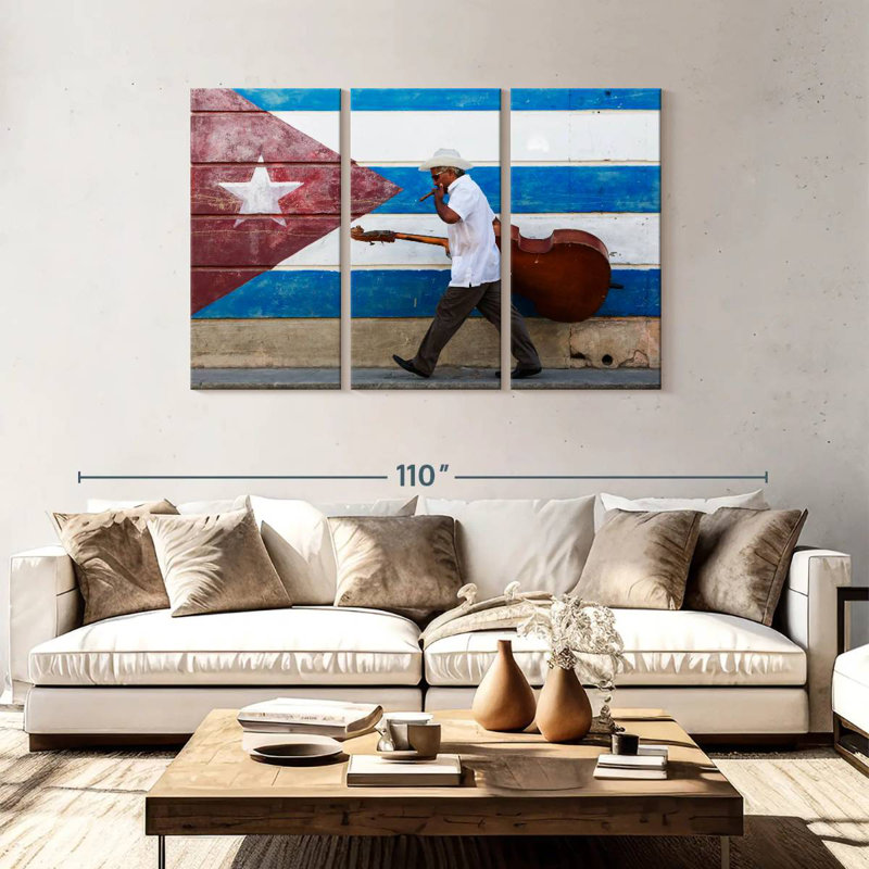 Abarca Cuban Cellist, H 48 po x l 74 po