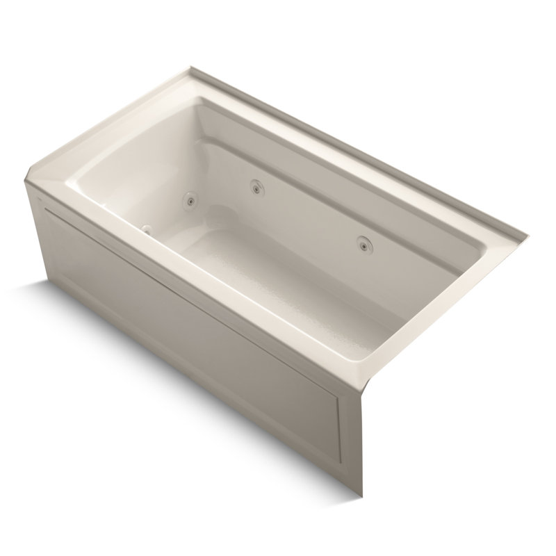 Archer Alcove 60" x 32" Whirpool Bathtub, Innocent Blush, Right