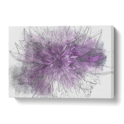 Striking Purple Flower in Abstract - Wrapped Canvas