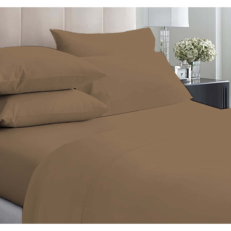 Ensemble de draps en microfibre 6 pièces, Grand, Kaki foncé