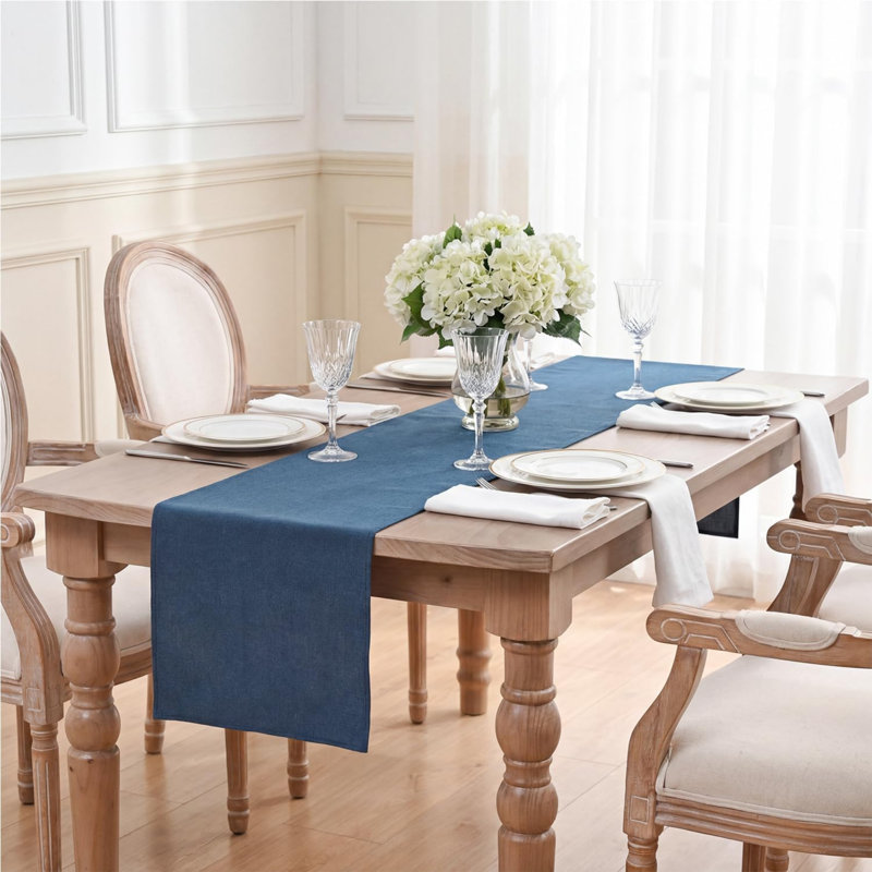 Navy Winter Table Runner 40x180 cm | Seasonal Summer Machine Washable Kitchen Dining Table Decoration for Home Party Decor